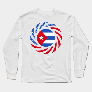 Cuban American Multinational Patriot Flag Long Sleeve T-Shirt